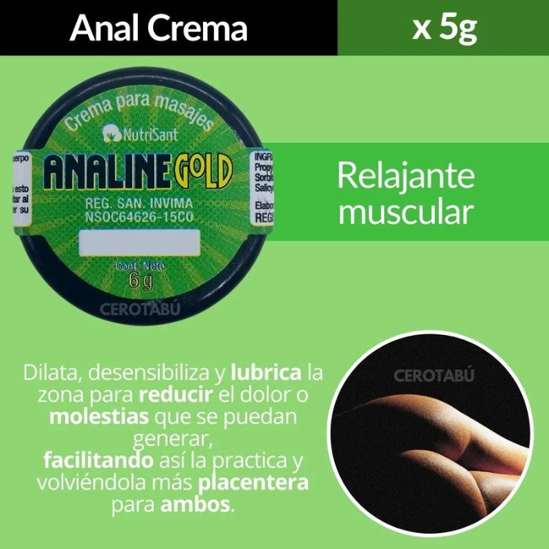 Lubricante Anal analiday Dilatador 5 g + Feromonas – Efecto Relajante y Atracción