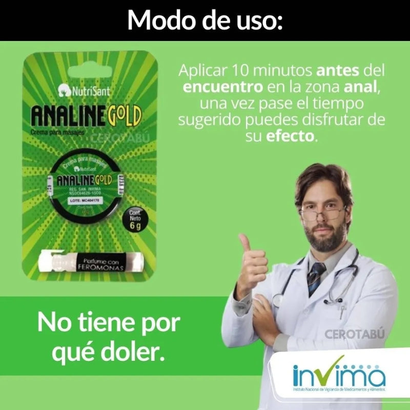 Lubricante Anal analiday Dilatador 5 g + Feromonas – Efecto Relajante y Atracción