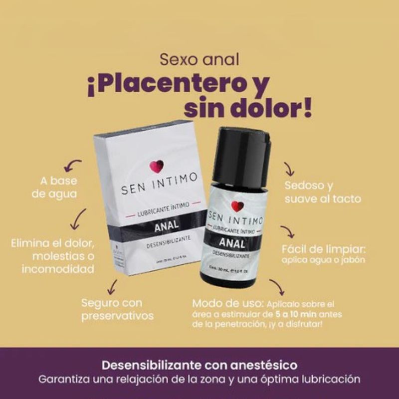 Lubricante Anal Desensibilizante 30 ml Sen Íntimo