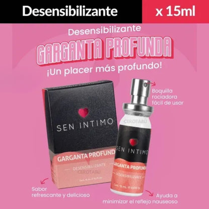 Lubricante Garganta Profunda Desensibilizante 15ml Sen Íntimo – Control y Confort en Sexo Oral